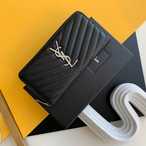 Ví YSL V-Line Zip Wallet 358094 Siêu Cấp Size 19 cm