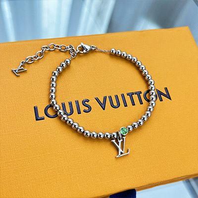 Vòng Tay Louis Vuitton Kim Cương Xanh Siêu Cấp Hạt Tròn Full Box