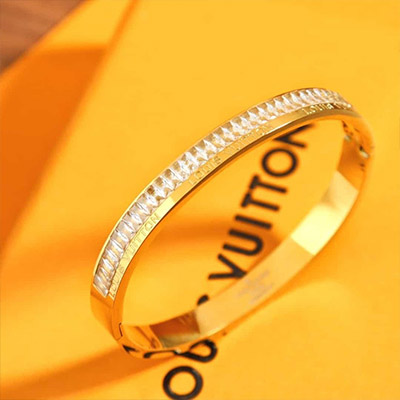 Vòng Tay Louis Vuitton Vàng Hình Vuông Siêu Cấp Đá Kim Cương