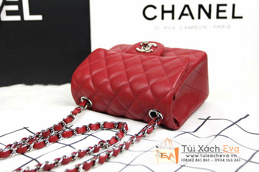 tui xach chanel clasic mini super mau do da hot dep