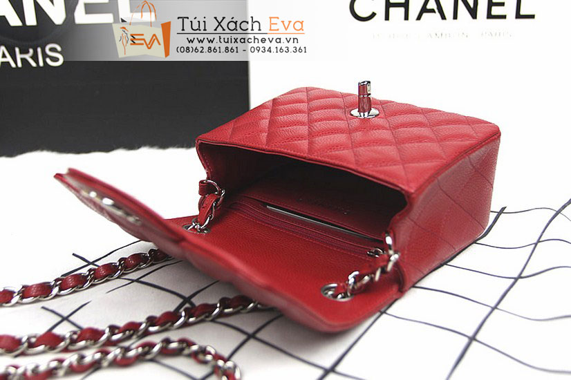 tui xach chanel clasic mini super mau do da hot dep